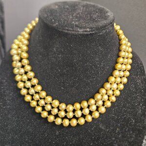 Vintage 3 strand beaded necklace - 7" at 1st layer